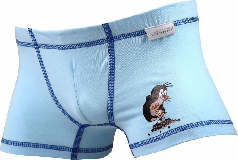 KR 003 dětské pohádkové boxerky s krtečkem Boma 110-116 sv. modrá