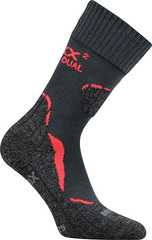 DUALIX merino dvouvrstvé outdoorové ponožky se stříbrem VoXX 39-42 tm. šedá