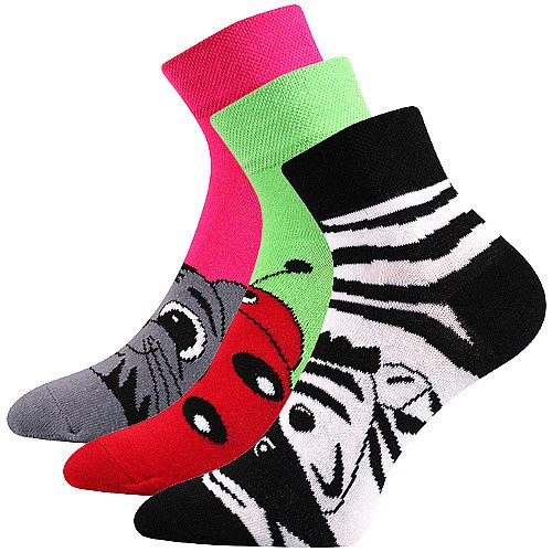 JITULKA originální barevné ponožky Boma 39-42 černá / magenta / zelená