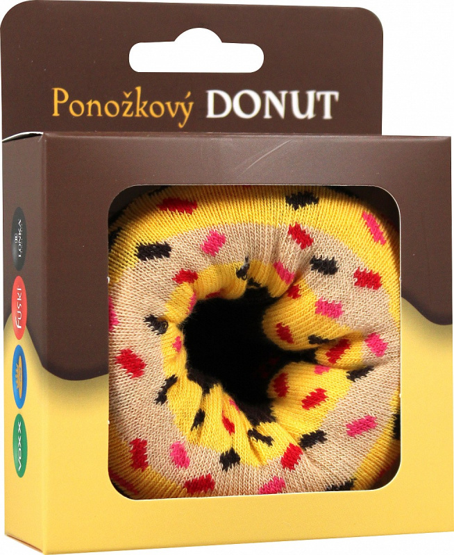 DONUT veselé dárkové ponožky Boma 42-45 žlutá