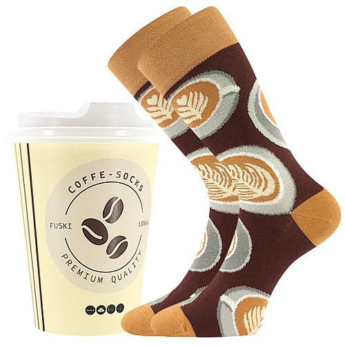 COFFEE SOCKS veselé ponožky Lonka 38-41 vzor 02
