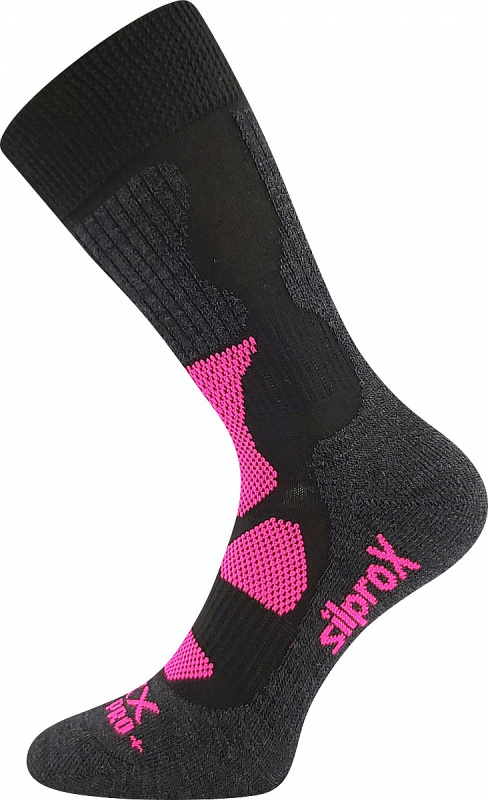 ETREX froté ponožky se stříbrem VoXX - PONOŽKY 39-42 černá / růžová