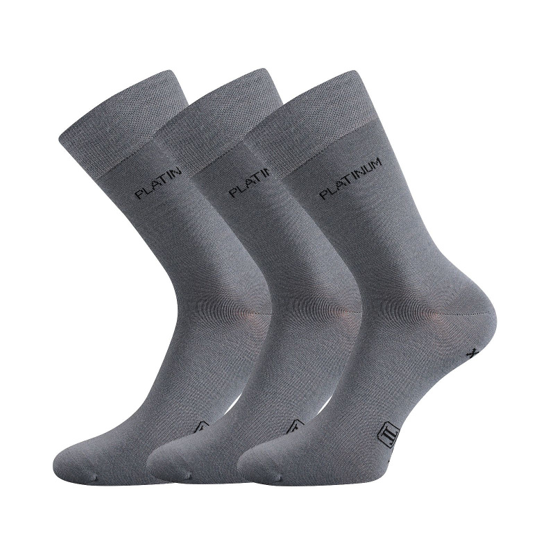 3PACK ponožky Lonka vysoké světle šedé (Dewool) M