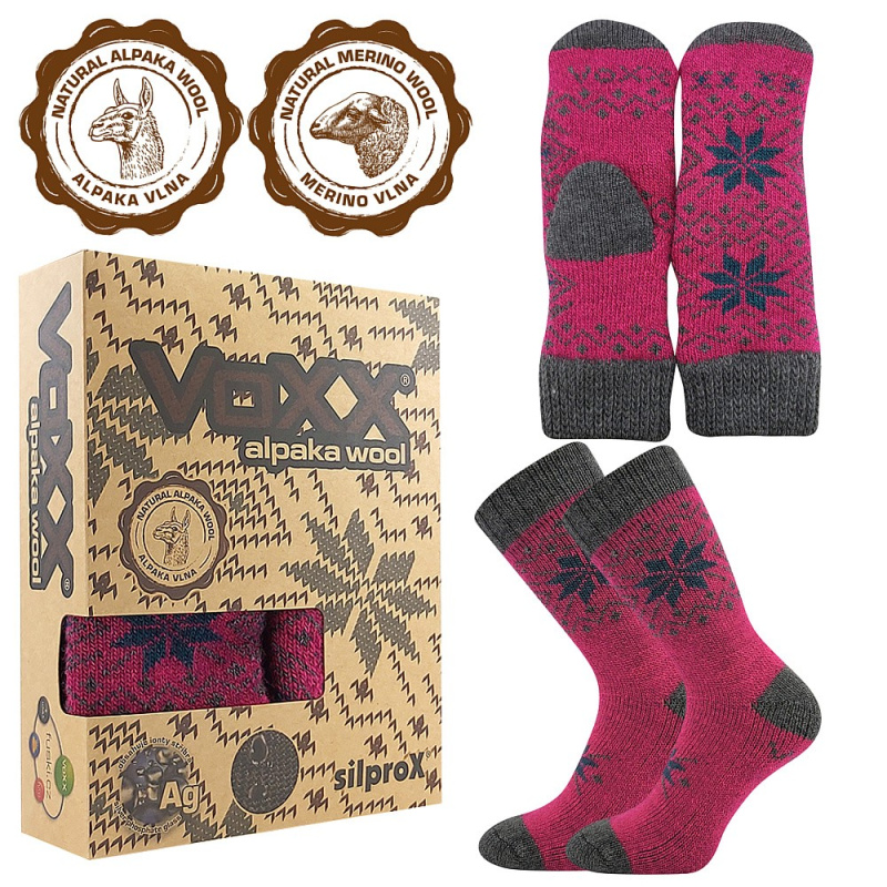 ALTA SET dárkové balení PALČÁKY + PONOŽKY VoXX 39-42 magenta