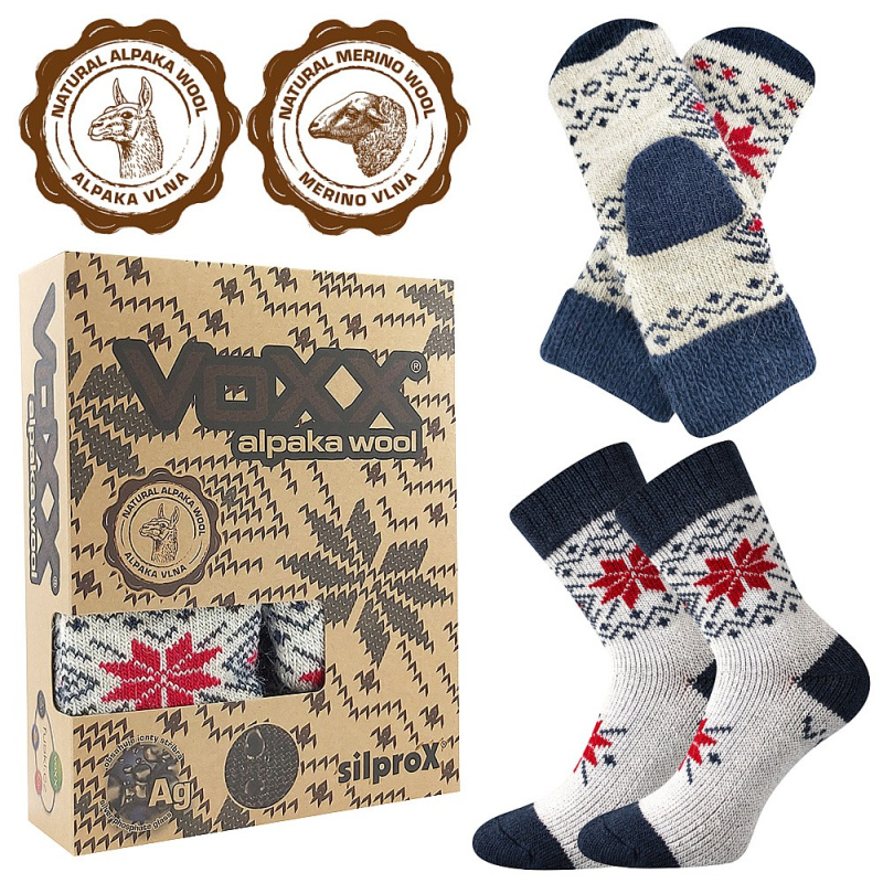 ALTA SET dárkové balení PALČÁKY + PONOŽKY VoXX 39-42 režná