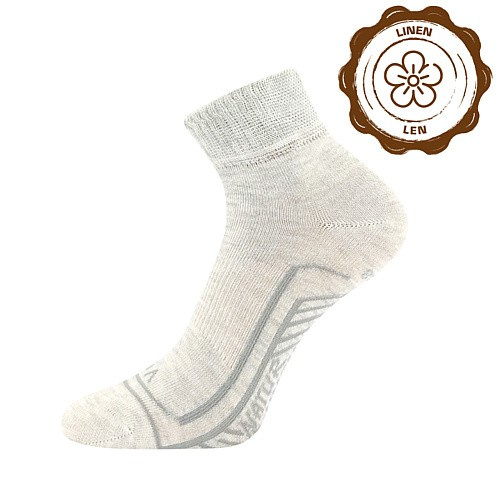 LINEMUM slabé lněné ponožky VoXX 39-42 režná