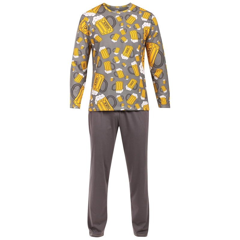 Pánské pyžamo Lonka vícebarevné (Lopping velké pivo šedé) L