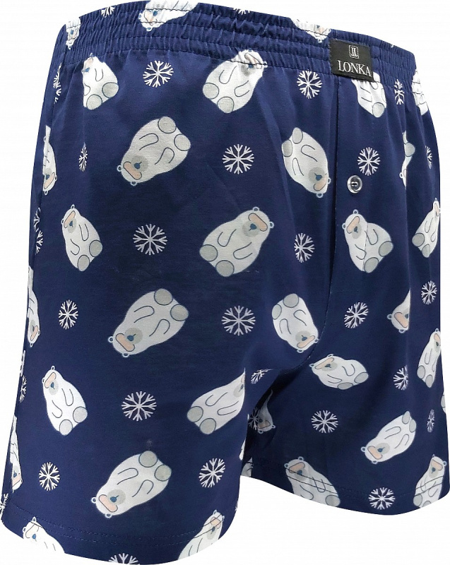 KARLOS pánské vzorované bavlněné trenýrky Lonka -  MEDVĚDI XXL