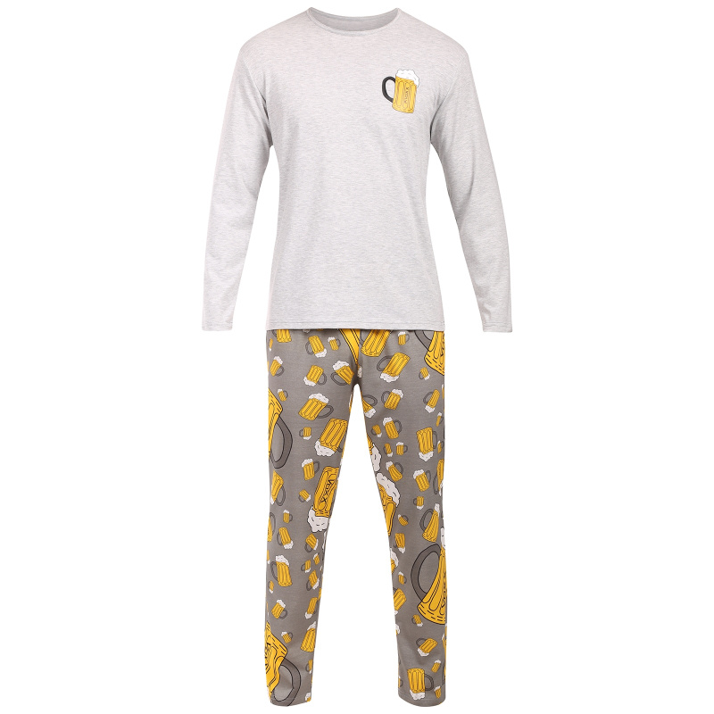 Pánské pyžamo Lonka vícebarevné (Lopping pivo/tisk melé) XL