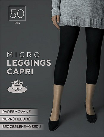 MICRO capri 50 DEN punčochové legíny Lady B černá M