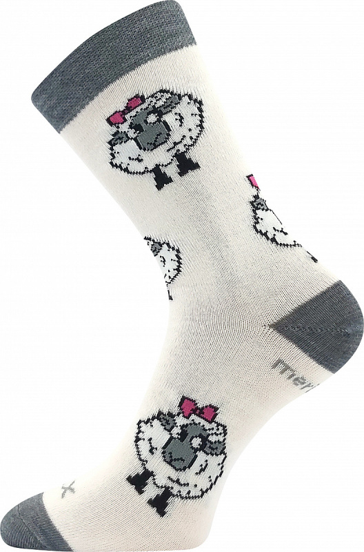 VLNĚNKA DĚTSKÁ teplé veselé merino ponožky VoXX 30-34 bílá