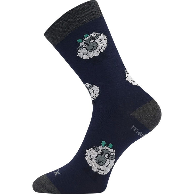 VLNĚNKA DĚTSKÁ teplé veselé merino ponožky VoXX 30-34 tm. modrá