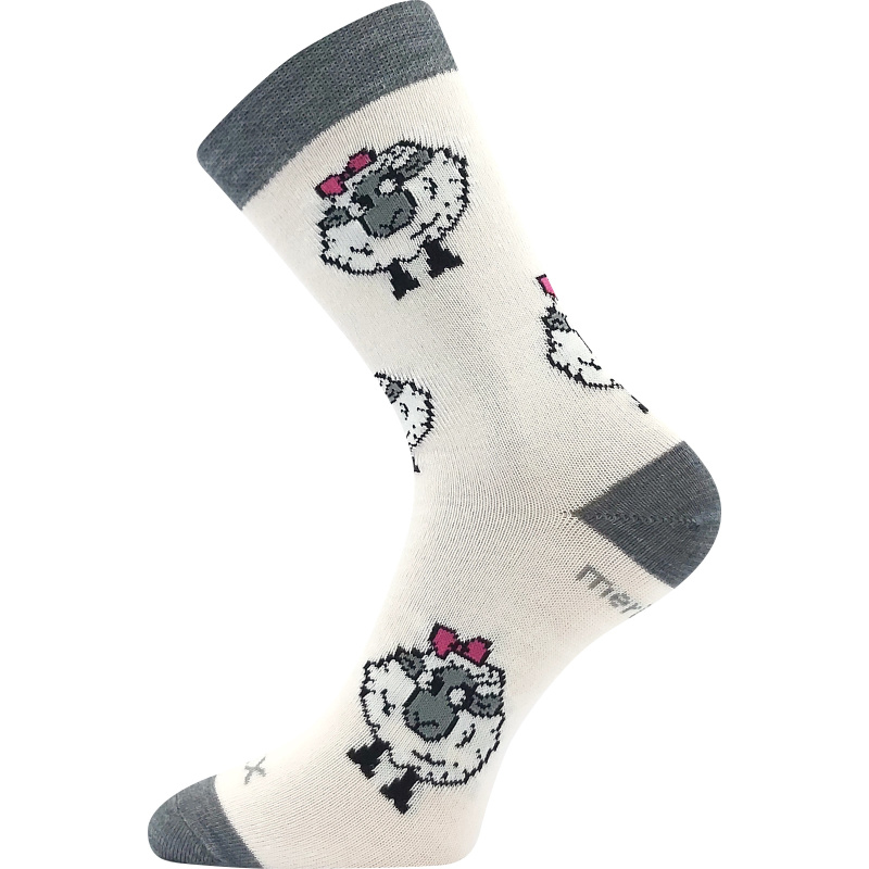 VLNĚNKA DĚTSKÁ teplé veselé merino ponožky VoXX 35-38 bílá