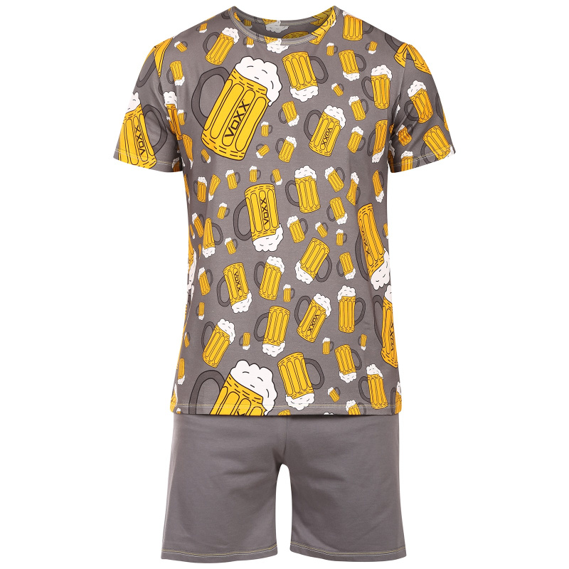 Pánské pyžamo Lonka vícebarevné (Koffing pivo/tmavě šedá velké) 3XL