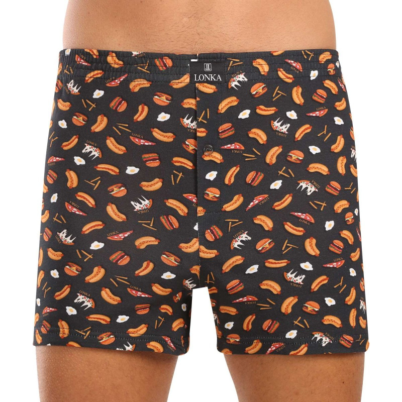 Pánské trenky Lonka vícebarevné (Karlos-fastfood) XXL, trenýrky