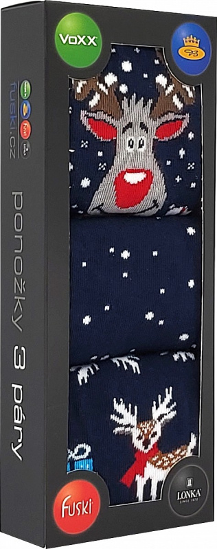 DEBOX barevné vánoční ponožky VoXX - RUDOLF 39-42