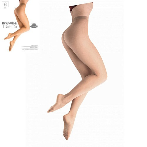 INVISIBLE TIGHTS 8 DEN punčochové kalhoty Lady B béžová L