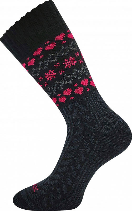 VELTRA zimní merino ponožky s norským vzorem VoXX 39-42 černá / magenta