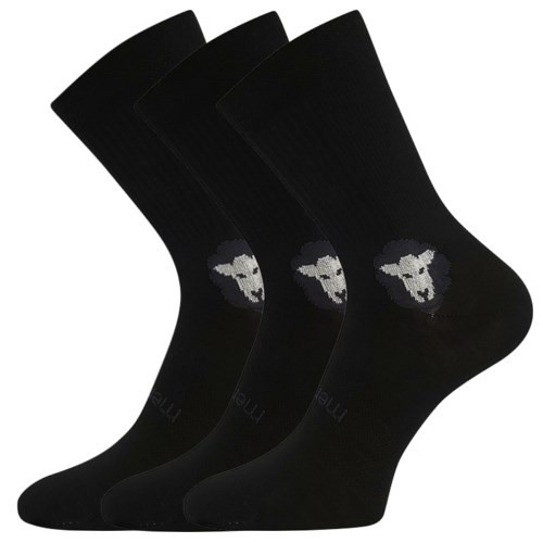 3PACK ponožky VoXX merino černé (Barefootan merino-black) S
