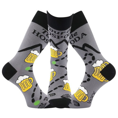 LETOUR veselé pivní ponožky VoXX - DESIGN 2 47-50 sv. šedá