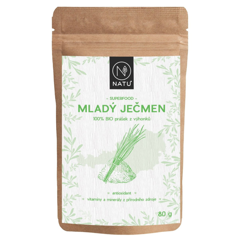 NATU Mladý ječmen BIO prášek 80 g