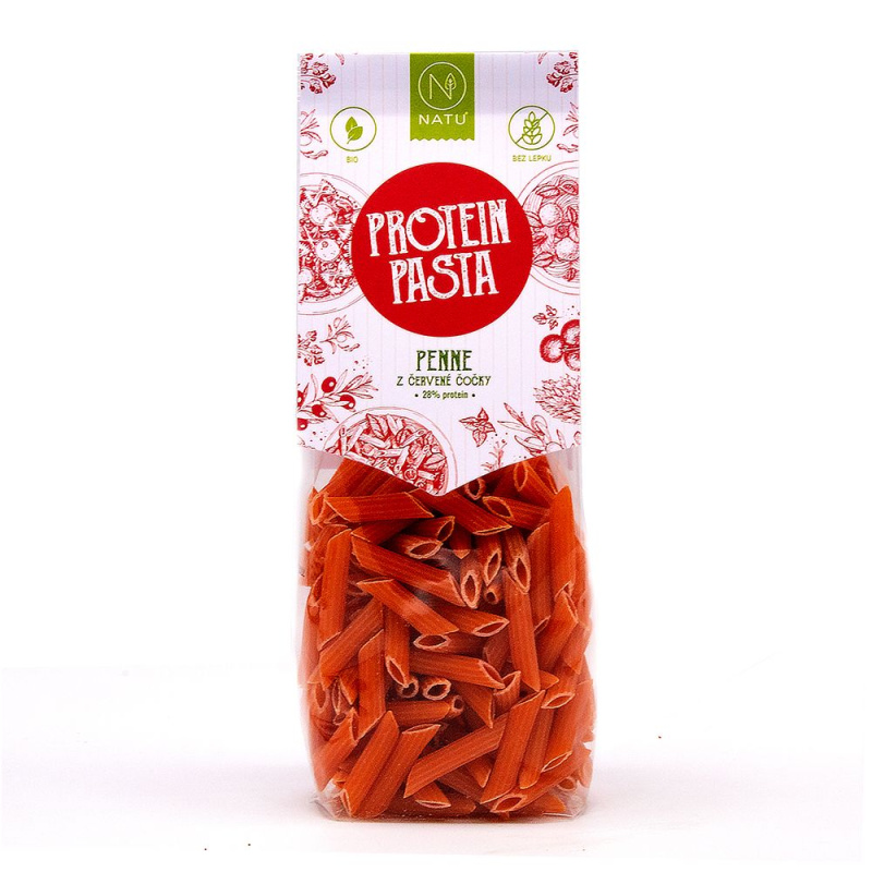 NATU Protein Pasta Penne z červené čočky BIO 250 g