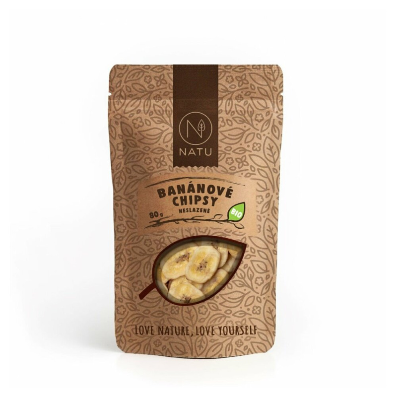 NATU Banánové chipsy neslazené BIO 230g
