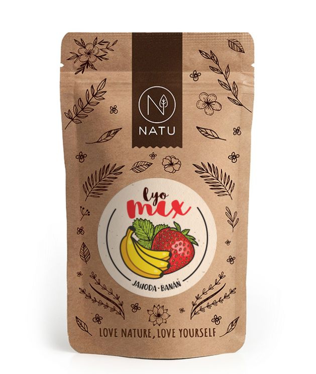 NATU Lyo mix jahoda a banán 40g
