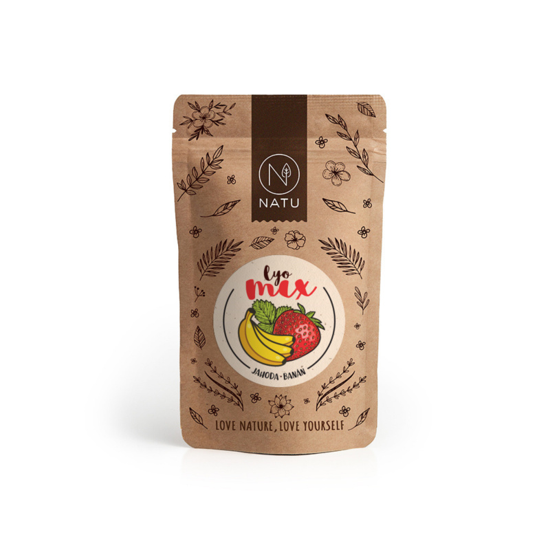 NATU Lyo mix jahoda a banán 40g