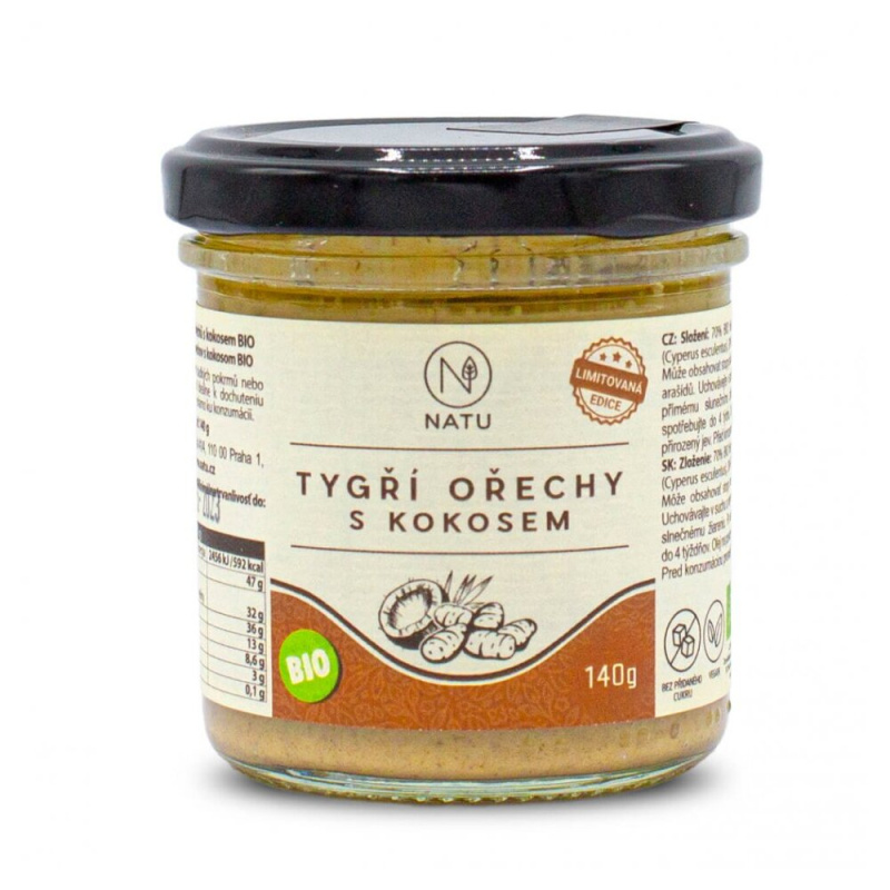 NATU Krém z tygřích ořechů s kokosem BIO 140g