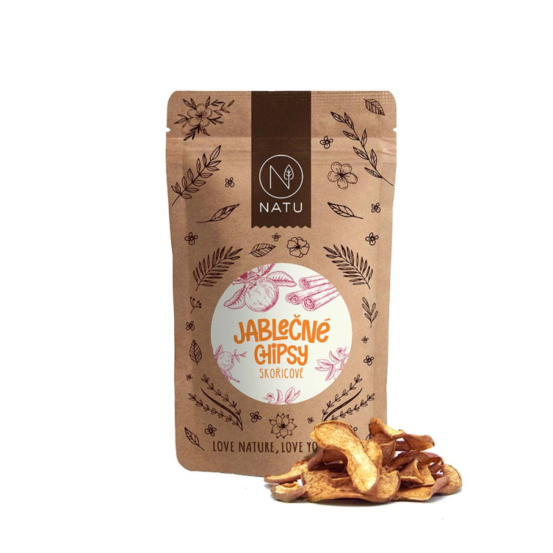 NATU Jablečné chipsy skořicové 45g