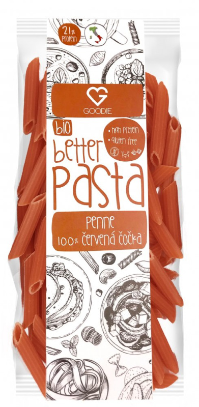 Goodie Těstoviny proteinové - 100% Červená čočka - Penne BIO 250 g