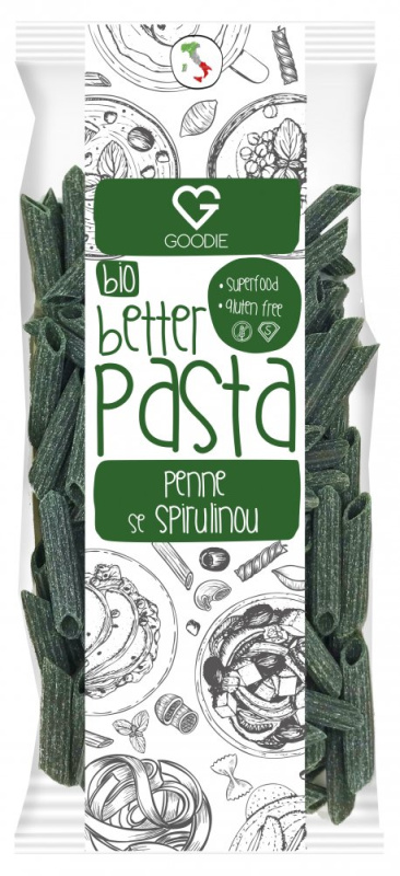 Goodie Bezlepkové těstoviny superfood - Se spirulinou - Penne BIO 250 g