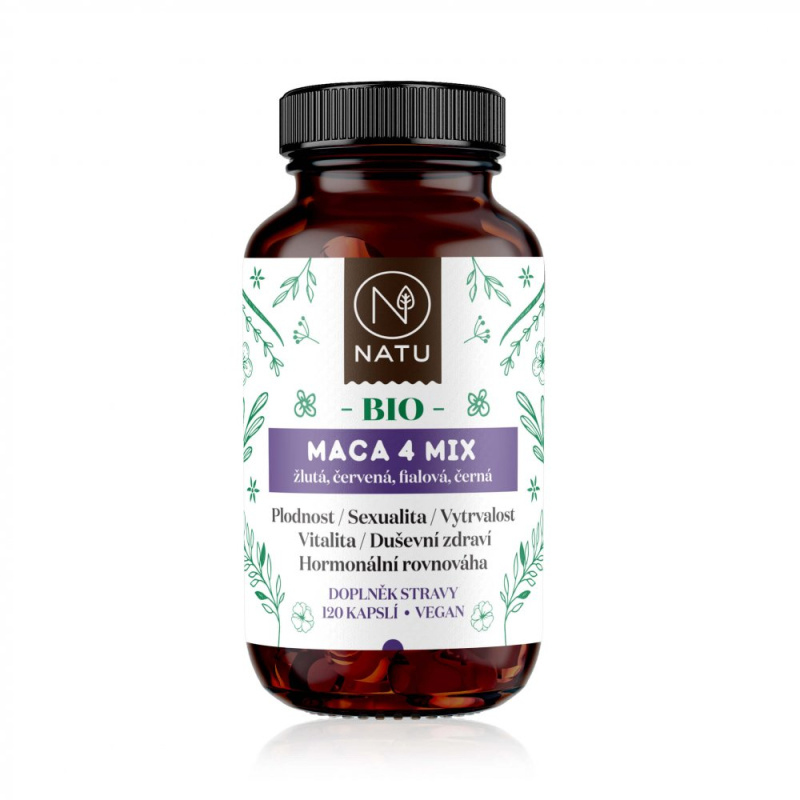 NATU BIO Maca 4 Mix 120 kapslí