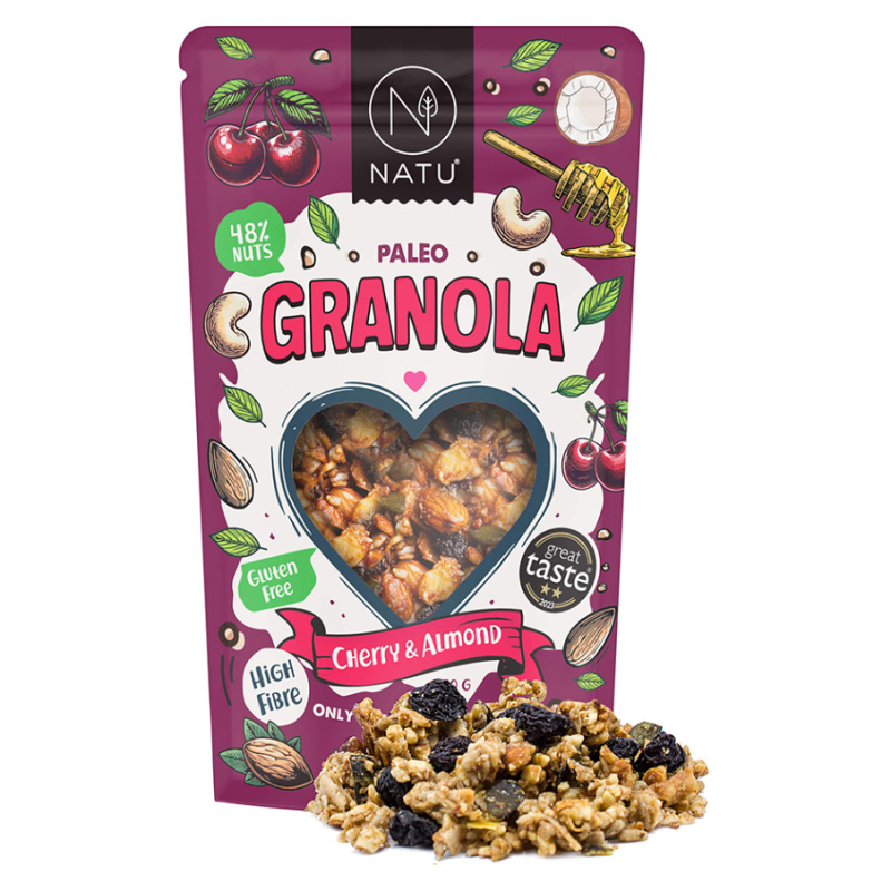 NATU Paleo Granola Třešně a mandle 370g