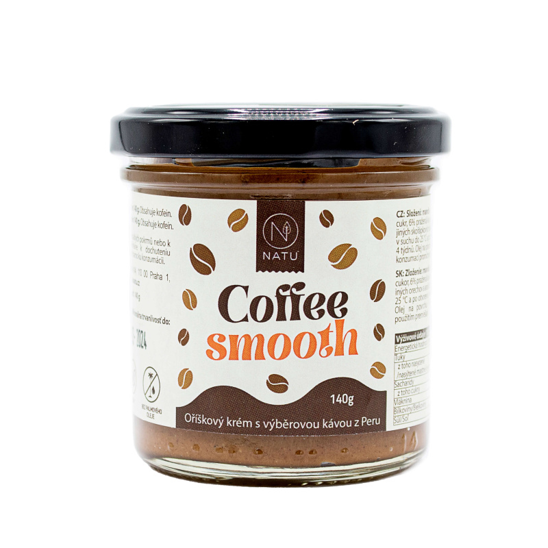 NATU Coffee smooth oříškový krém s kávou 140g