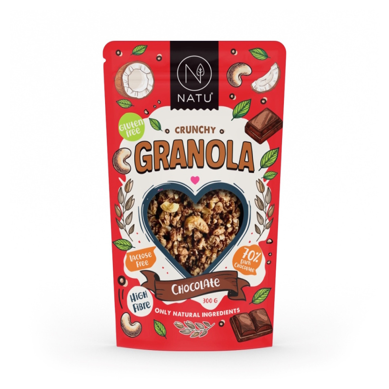 NATU Granola Křupavá čokoláda 300g