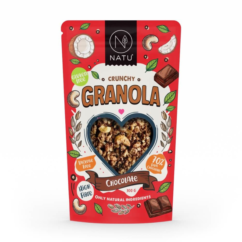 NATU Granola Křupavá čokoláda 300g