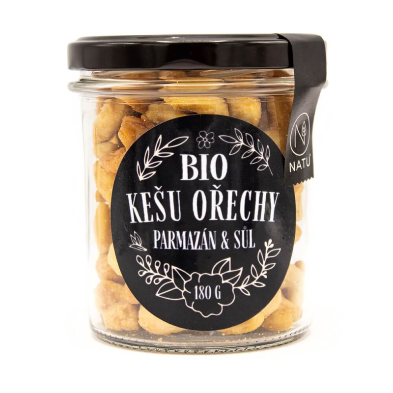 Kešu ořechy s parmezánem a Fleur de Sel BIO 180g