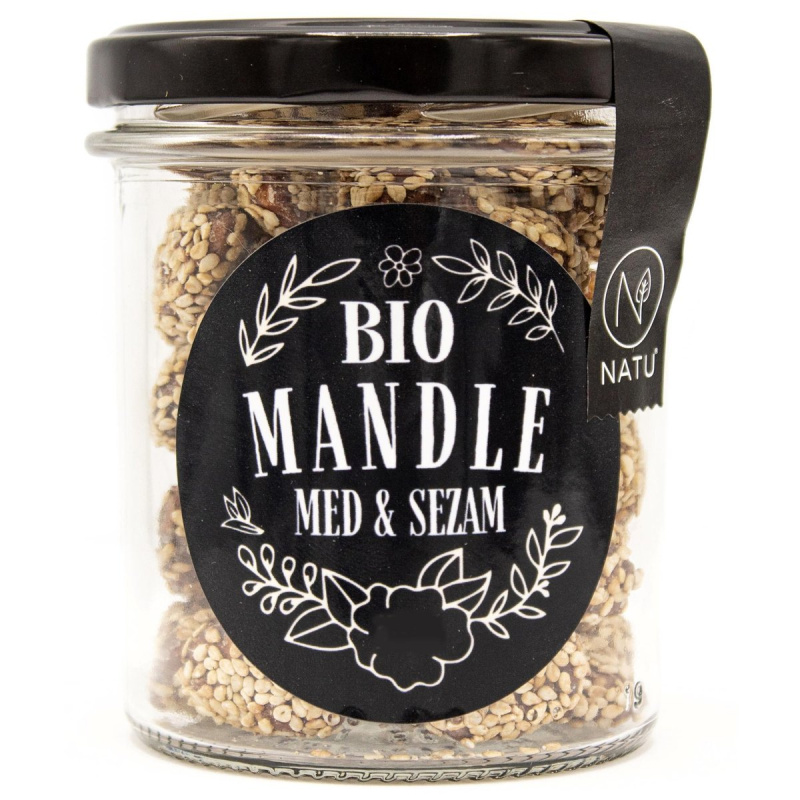 NATU Mandle s medem a sezamem BIO 170g