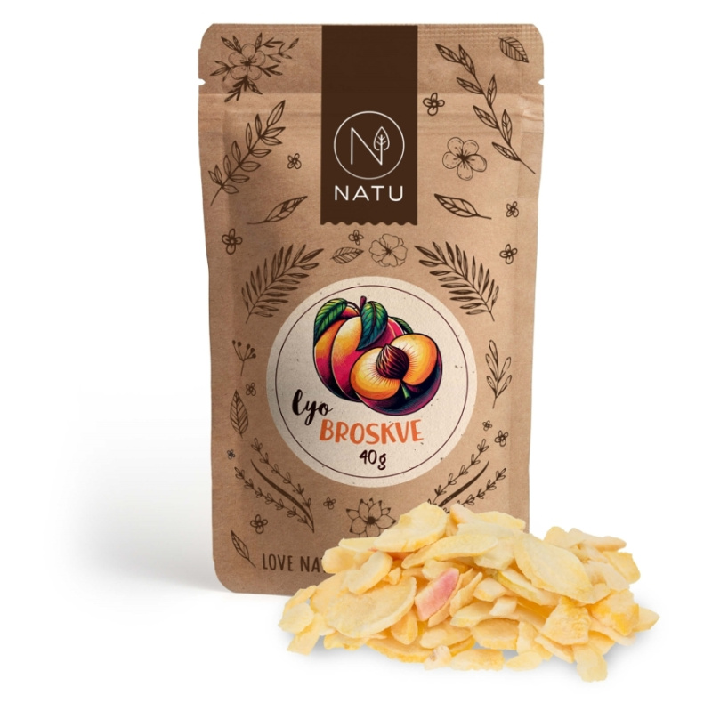 NATU Lyofilizované broskve plátky 40g