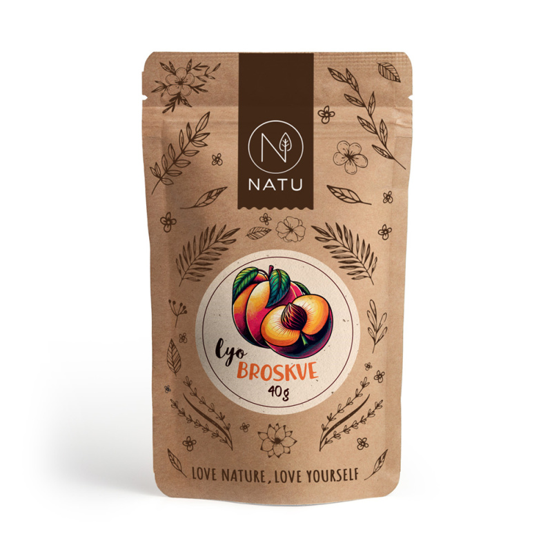 NATU Lyofilizované broskve plátky 40g