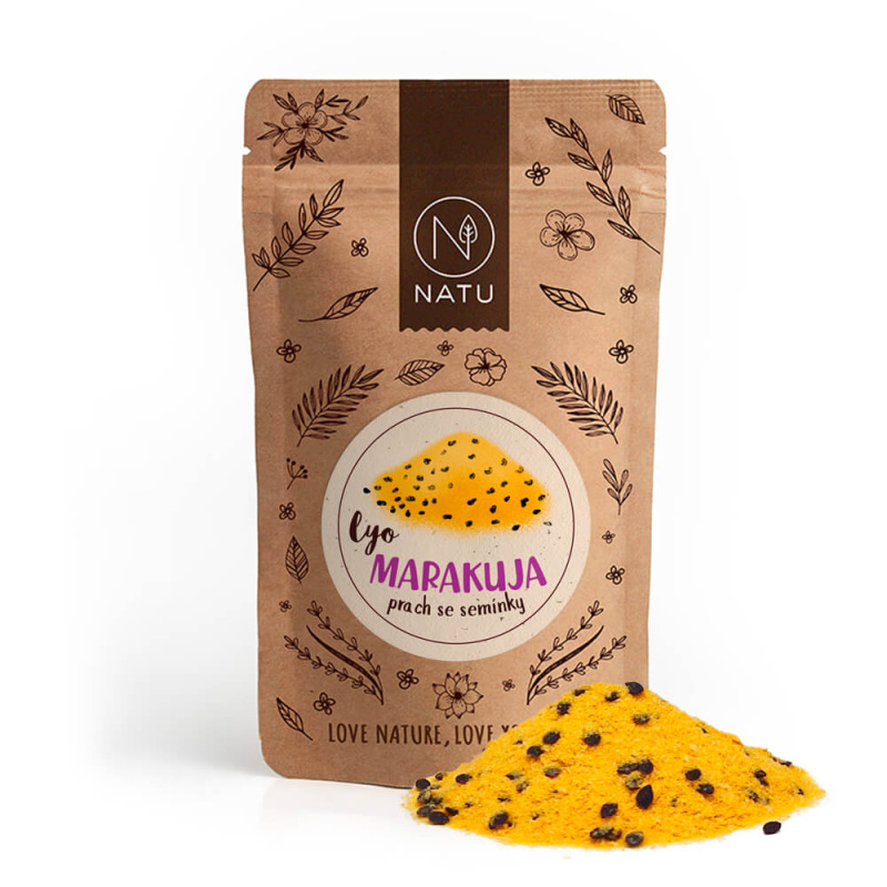 NATU Lyofilizovaná marakuja prach se semínky 120g