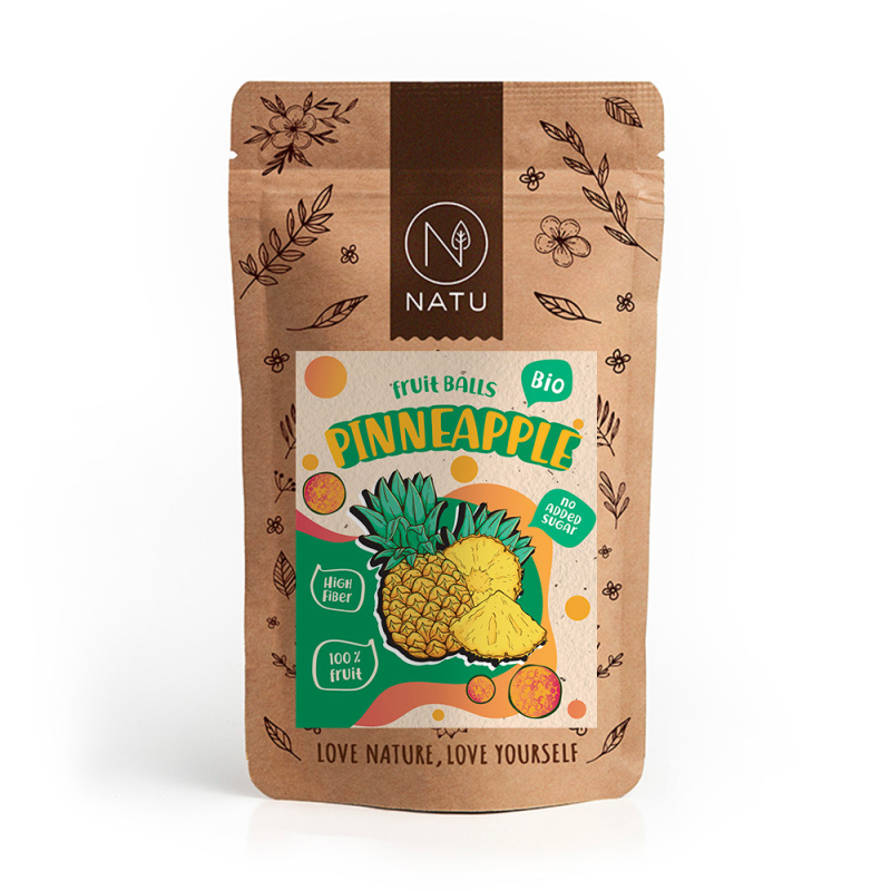 NATU Ovocné kuličky ananasové BIO 90g
