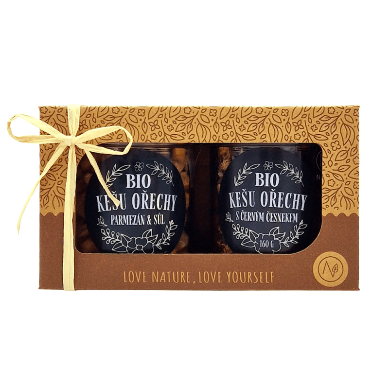 NATU Dárkový set BIO kešu ořechů deluxe II.