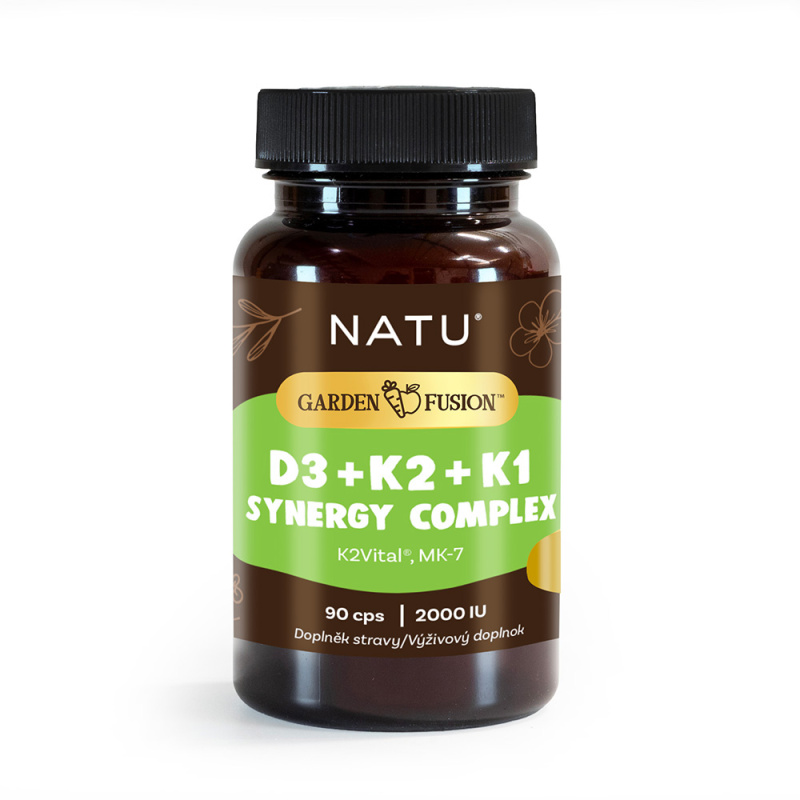 NATU Garden Fusion Vitamin D3+K2+K1 Synergy Complex 2000 IU 90 kapslí