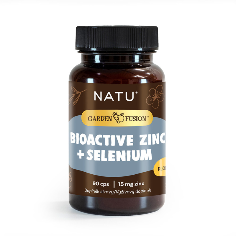 NATU Garden Fusion Bioaktivní zinek 15 mg, selen, extrakt ze zeleného čaje 90 kapslí