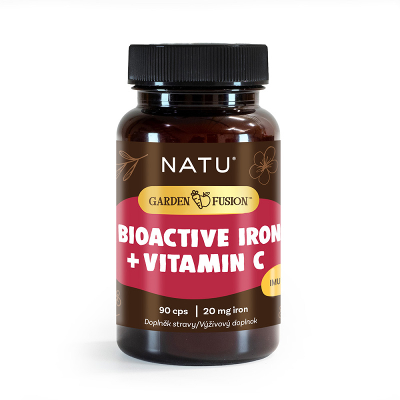 NATU Garden Fusion Bioaktivní železo 20 mg s vitaminem C a piperinem 90 kapslí
