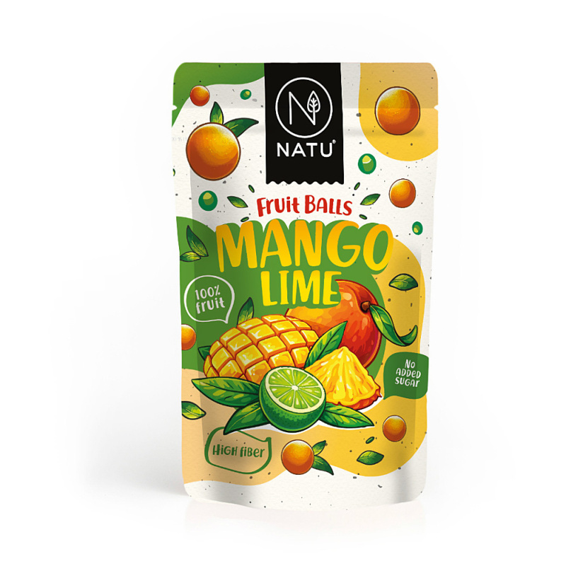 NATU Ovocné kuličky mangové s limetkou 90g