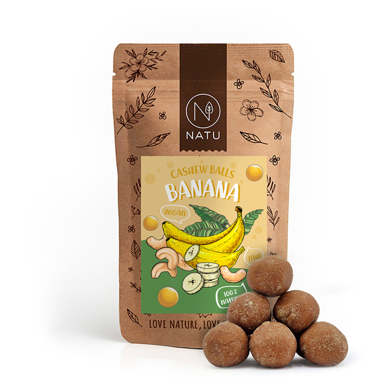 NATU Banánové kuličky s kešu krémem 70g